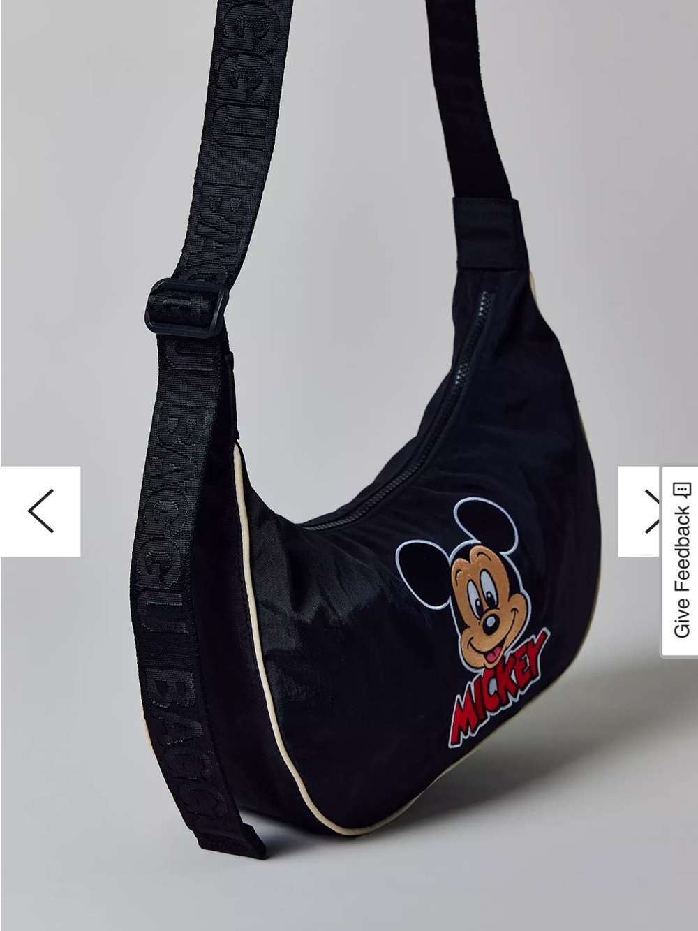 DISNEY | BAGGU Medium Nylon Crescent Bag - Embroidered Mickey Mouse Club - Picture 6 of 8